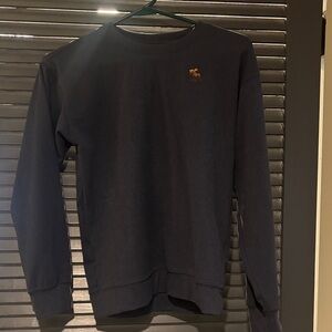 Abercrombie Kids Soft, Lightweight Navy Sweatshirt with Gold Moose Embroidery